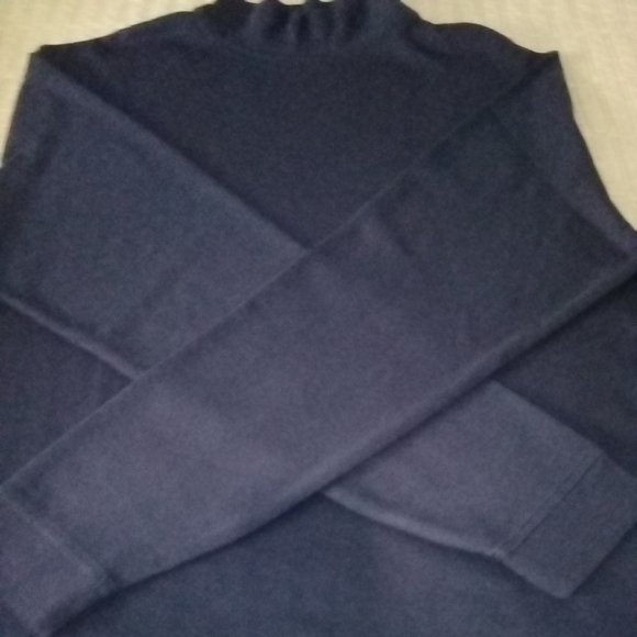 Jos.A.Bank Traveler Performance Mock Neck 100% Cotton M Navy Blue Sweater. - Picture 2 of 4